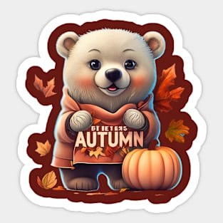 polar bear, autumn style Sticker